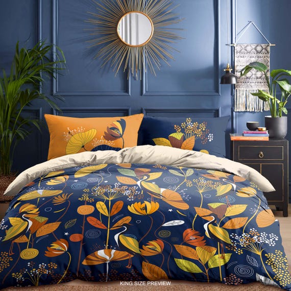 ボタニカル寝具セット – 花柄布団カバーセット – ボヘミアン寝具