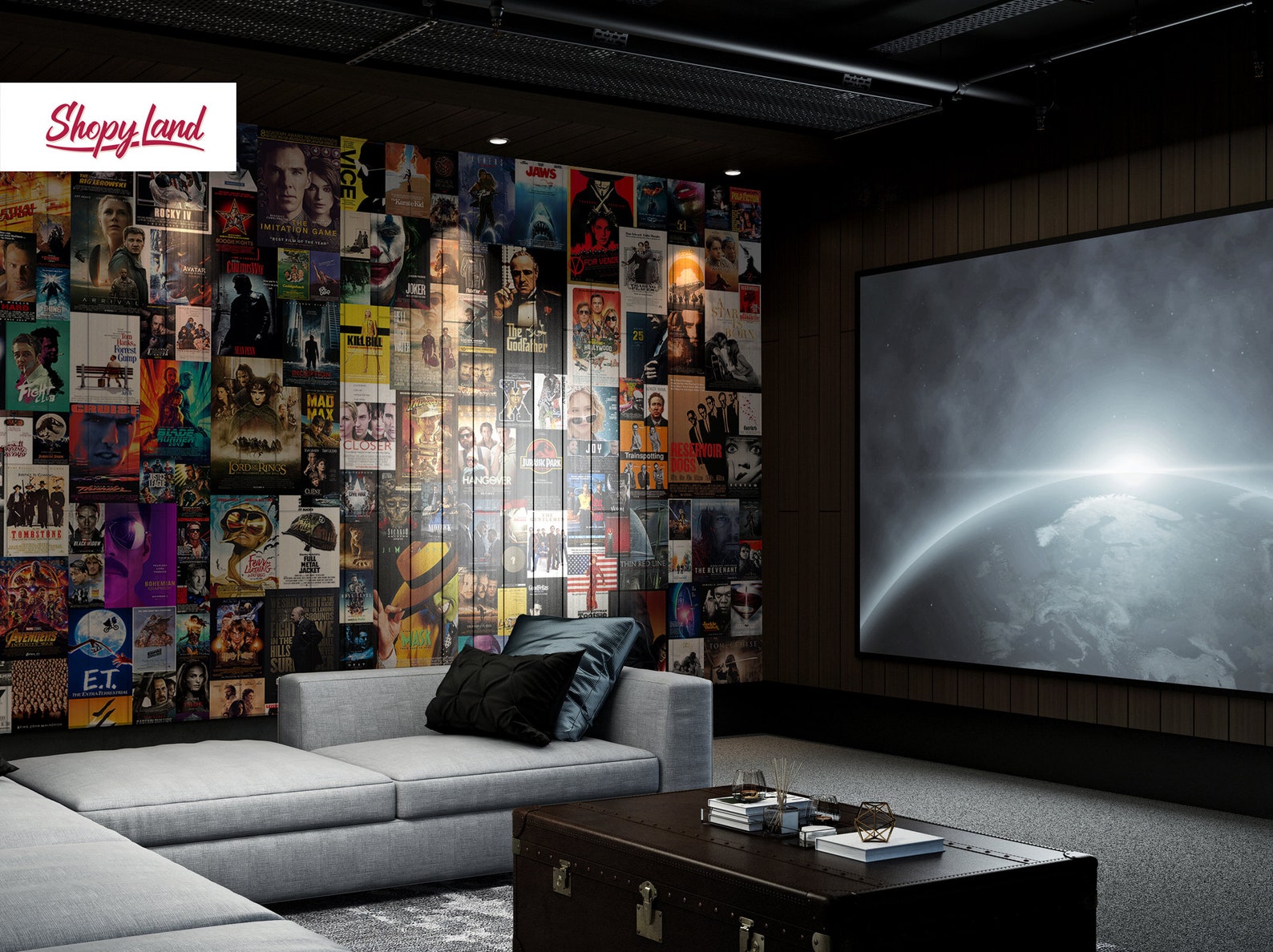 Movie Posters Removable Wallpaper, Removable Wall Mural, Peel and Stick ...