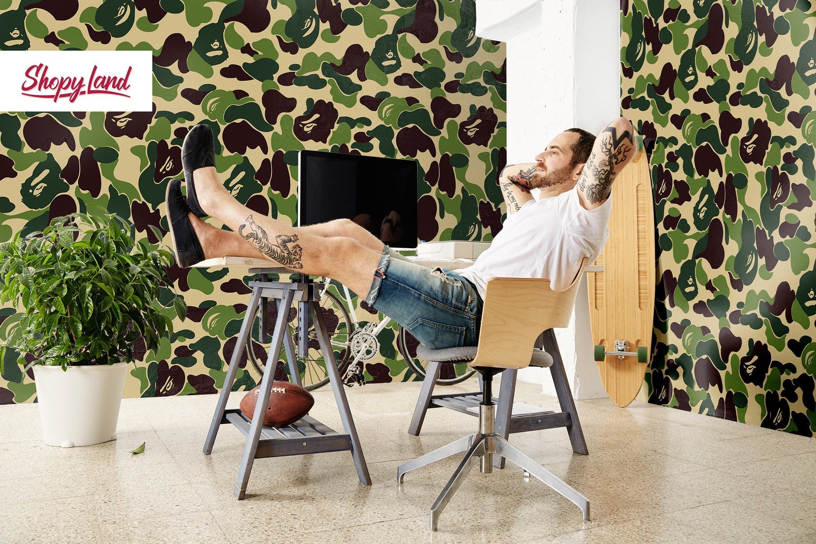 Camo Removable Wallpaper Bape Peel and Stick Wallpaper | Etsy
