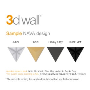 Nava 3D Wall Tiles, 3D Wall paneling sample box, Nava design, 4 tiles Mabel model, Copolimer Panels samples