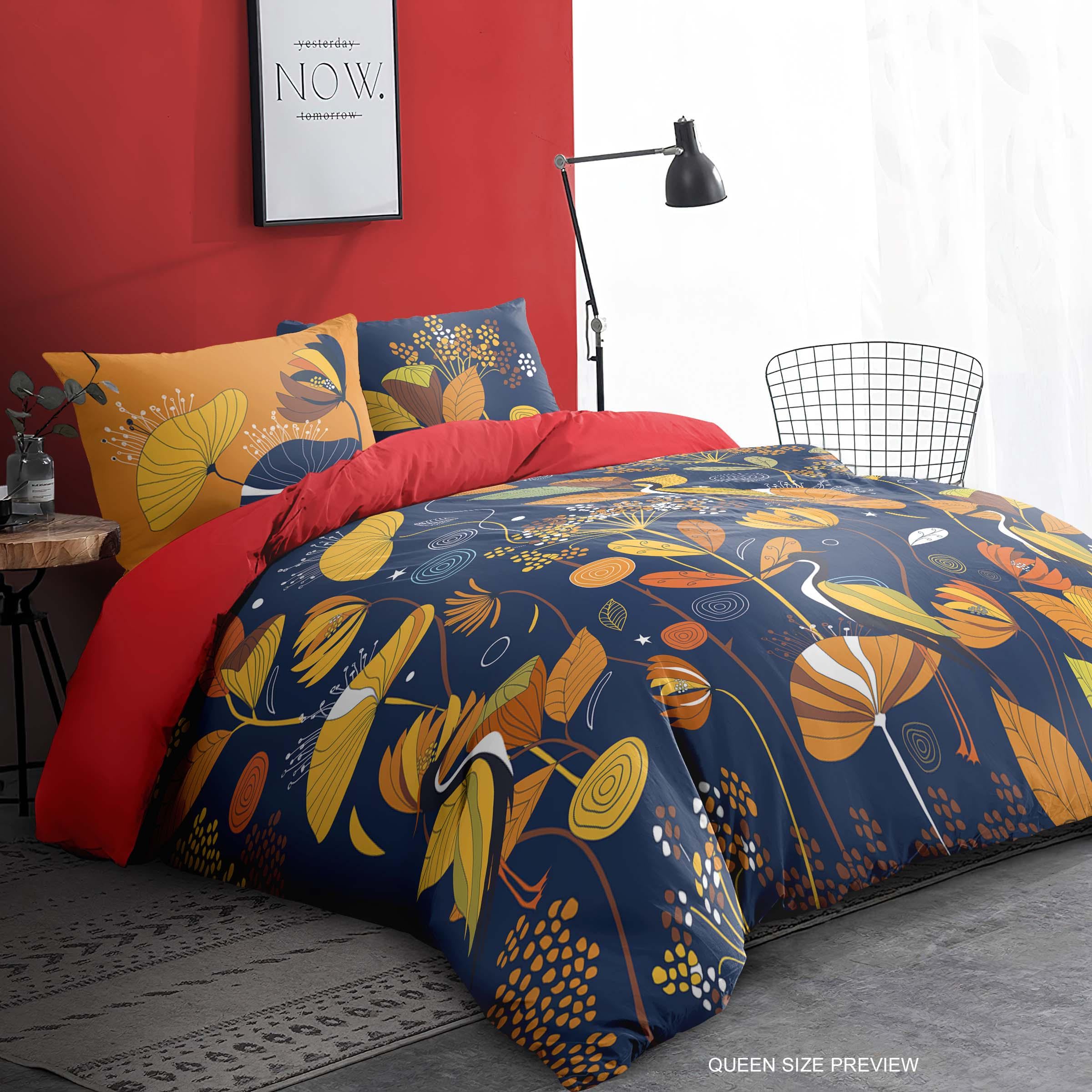 ボタニカル寝具セット – 花柄布団カバーセット – ボヘミアン寝具