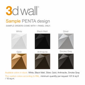 Geometrische 3D-wandpanelen PENTA / Moderne doe-het-zelf accentmuur / Decoratieve tegels afbeelding 11