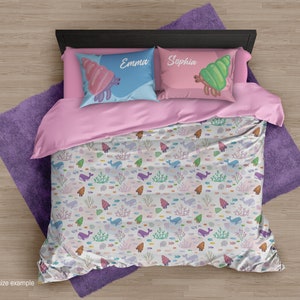 Personalized Ocean Life Bedding – Seabed Animal Duvet Cover & Comforter – Custom Underwater Sheet Set for Kids by ShopyLand, B246