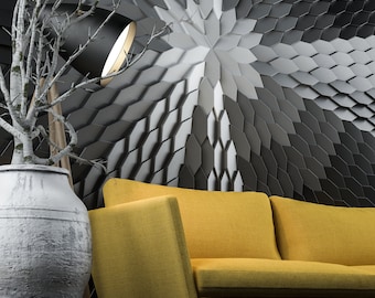 MABEL 3D Wall Panels – Polygonal Design Wall Tiles – Easy to Install 3D Wall Decor – Modern Construction Copolymer Wall Panels , DMR004