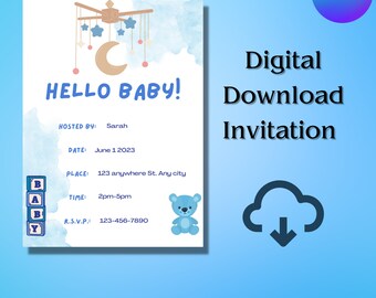 Baby Shower Digital Download Invitation