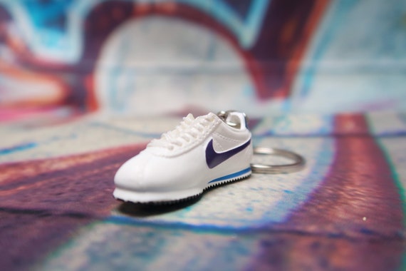 Emd2shop Mini Cortez Keychain Sneakers Keyring Trainers [White \u0026 Blue]