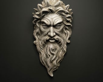 Handmade Zeus Wall Sculpture, Greek Mythology Art Decor
