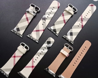 Featured image of post Burberry Apple Watch Band Series 3 Dsytom compatible apple watch band 44mm 42mm 38mm 40mm with case women rhinestone metal jewelry wristband strap with bling pc protective case replacement for iwatch series 6 5 4 3 2 1