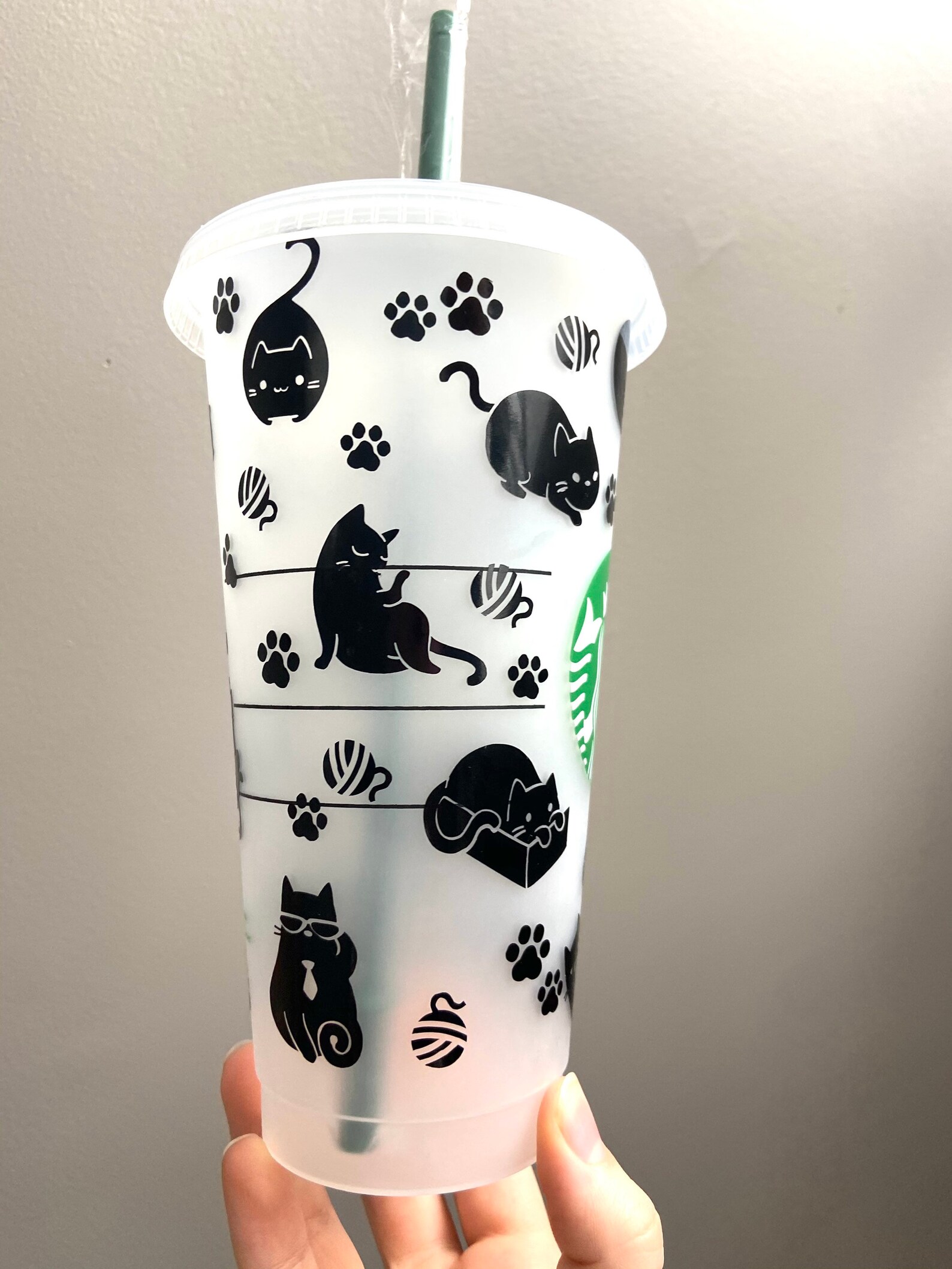 Verre Starbucks personnalisé Chat chat Tumbler tasse Etsy