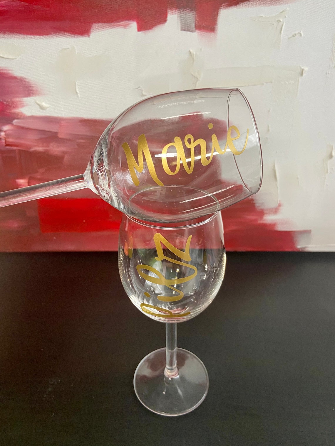 Coupe de vin personnalisée nom | Etsy