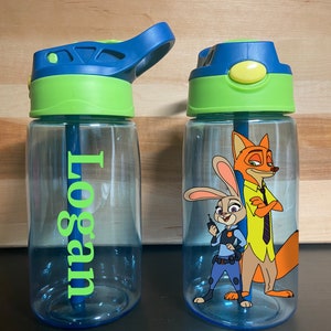 Zootopia Bouteille d’eau et de jus personnalisée pour enfant avec paille. Zootopia, Disney