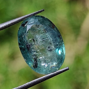 KYANITE Crystal - Rare Green Kyanite Faceted Crystal - Kyanite loose cabochon - healing crystal - Metaphysical crystal - Green tint kyanite