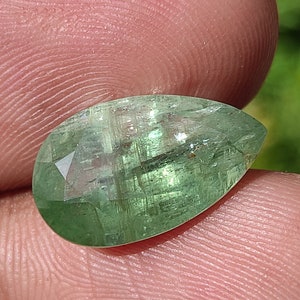 KYANITE Crystal - Rare Green Kyanite Faceted Crystal - Kyanite loose cabochon - healing crystal - Metaphysical crystal - Green tint kyanite