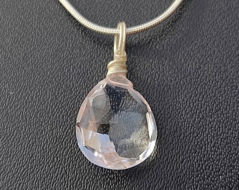 MORGANITE PENDANT - Natural Morganite Crystal Silver Wire Pendant - Handmade Jewelry,Wholesale Natural Pink MorganiteSilver Wire Pendant