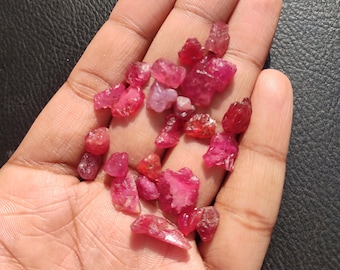 Natural raw ruby glass filled gemstone, wholesale beautiful natural raw pink ruby glass filled raw gemstone