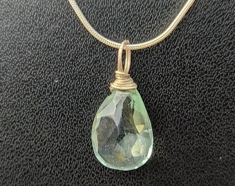 AQUAMARINE PENDANT - Natural Aquamarine Crystal Silver Wire Pendant - Handmade Jewelry,Wholesale Natural Aquamarine Silver Wire Pendant