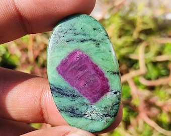 RUBY ZOISITE CRYSTAL - Natural Rare Hexagonal Ruby - Smooth Cabochon Gemstone, Wholesale Natural Ruby Zoisite Cabochon For Jewelry Making
