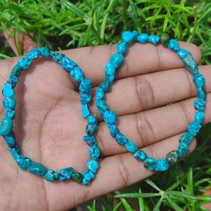 RAW TIBETAN TURQUOISE - rough turquoise crystal beads bracelet, wholesale natural tibetan turquoise crystal bracelets for healing purpose