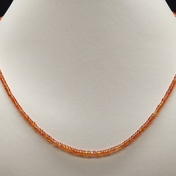 PADPARASCHA SAPPHIRE CRYSTAL - Natural Padparadscha Sapphire Beads Necklace - Handmade jewelry,Wholesale Natural Sapphire Necklace Jewellery