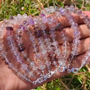 SUPER SEVEN BRACELET - Natural Super 7 Quartz Smooth Bead Bracelet - Handmade Jewelry - Healing Crystal - Wholesale Natural Super Seven