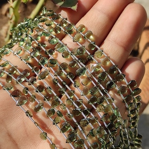 Moldavite Faceted Tear Drops Briolette - Moldavite rose cut Tear drops - Jewellery designing - moldavite crystal - Czech Republic - Earrings