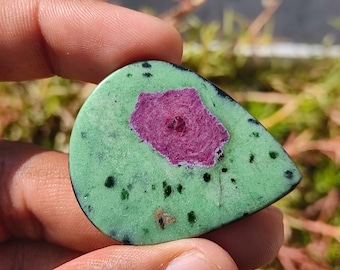 RUBY ZOISITE CRYSTAL - Natural Rare Hexagonal Ruby - Smooth Cabochon Gemstone, Wholesale Natural Ruby Zoisite Cabochon For Jewelry Making