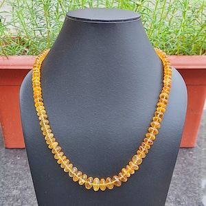 CITRINE QUARTZ, CRYSTAL faceted beads necklace , wholesale natural beautiful citrine quartz faceted bead necklace jewellery