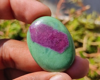 RUBY ZOISITE CRYSTAL - Natural Rare Hexagonal Ruby - Smooth Cabochon Gemstone, Wholesale Natural Ruby Zoisite Cabochon For Jewelry Making