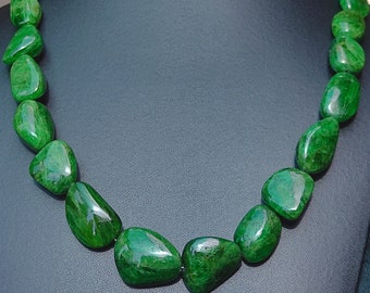 Rare High Quality..! Tsavorite garnet - Natural Tsavorite garnet Necklace - Tumble Necklace - Rare Big Tumble Necklace - Tsavorite garnet