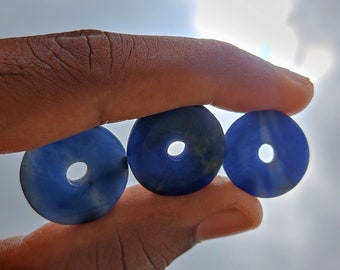 AFRICAN BLUE SAPPHIRE Crystal - donuts cabochon gemstone, wholesale natural African sapphire Crystal donut gemstone for jewellery making
