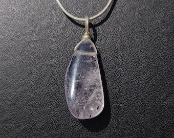 KUNZITE PENDANT - Natural Kunzite Crystal Silver Wire Pendant - Handmade Jewelry, Wholesale Natural Pink Kunzite Silver Wire Pendant