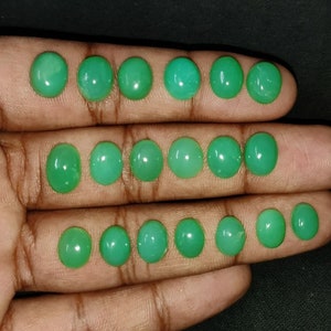 CHRYSOPRASE CRYSTAL - Natural Chrysoprase Smooth Cabochon Gemstone, Wholesale Natural Chrysoprase Crystal Cabochon Lot For Jewellery Making