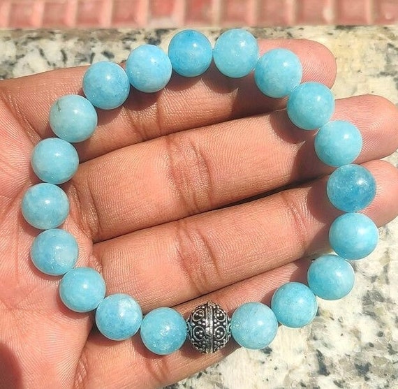 Aquamarine sale bead bracelet