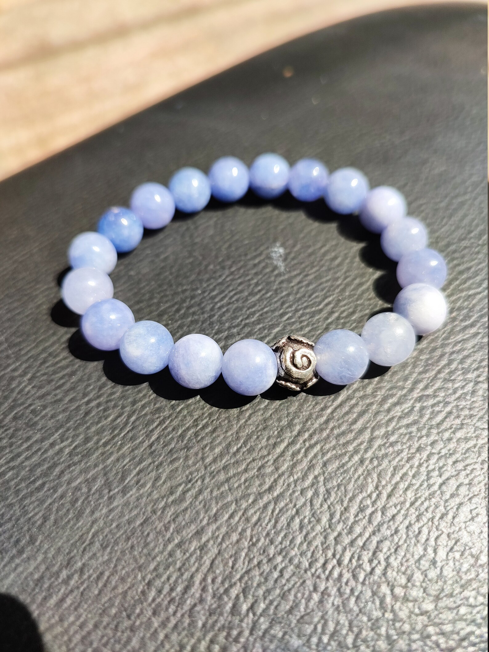 BLUE CALCITE CRYSTAL round beads bracelet wholesale natural Etsy