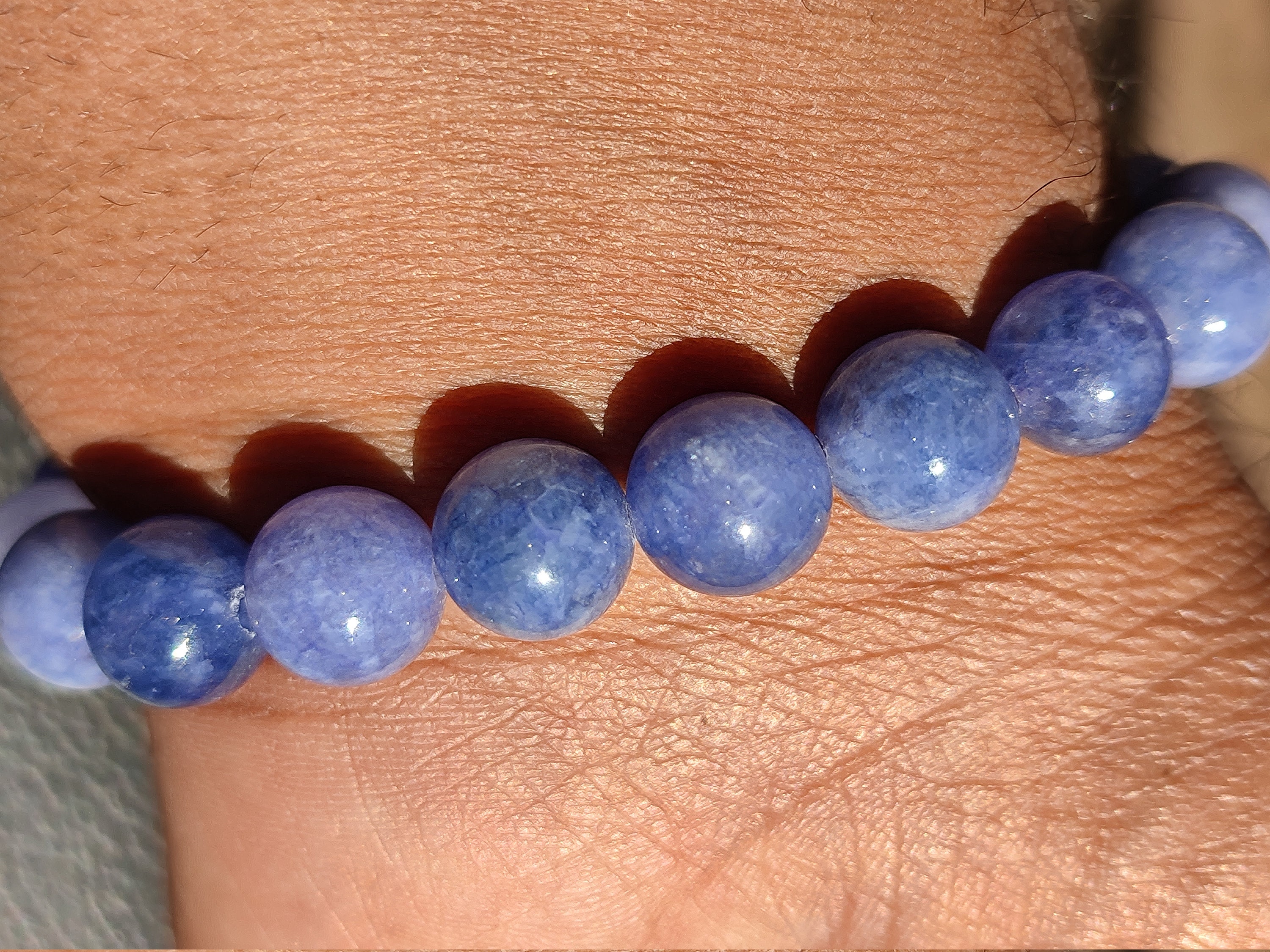 BLUE CALCITE CRYSTAL round beads bracelet wholesale natural Etsy