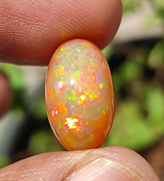 ETHIOPIAN OPAL CRYSTAL Smooth Fire Opal Cabochon Gemstone