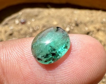 Naturlig.! Zambisk mossmaragd Cabochon - Fantastisk naturlig smaragd Cabochonkristall - Läkande kristall - Smyckestillverkning - Mossmaragd