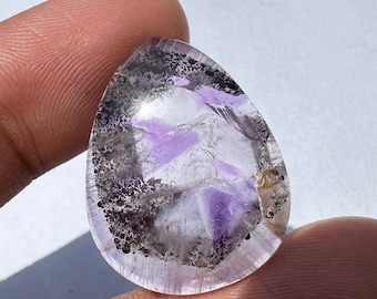 ¡Fantasma! Cabujón de Amatista Trapiche - Cuarzo Amatista Trapiche Natural - Piedra de Regalo - Joyería - Amatista Natural