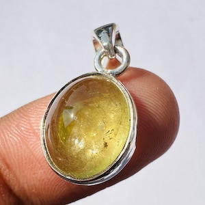 Arcoíris.! Colgante de heliodor natural - Aguamarina de heliodor amarillo - Joyería de regalo - Cristal curativo - Plata de ley 925 - Colgante de heliodor