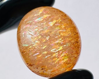 Rainbow.! Lattice Sunstone Cabochon - Amazing Rainbow Lattice Sunstone - Jewelry making - Rainbow flakes - Healing Crystal - Sunstone