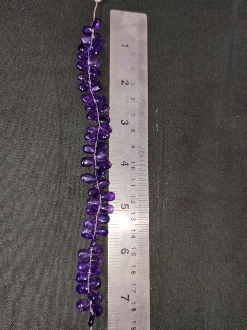 Natural amethyst smooth teardrop briolette beads wholesale natural amethyst string for jewelry making
