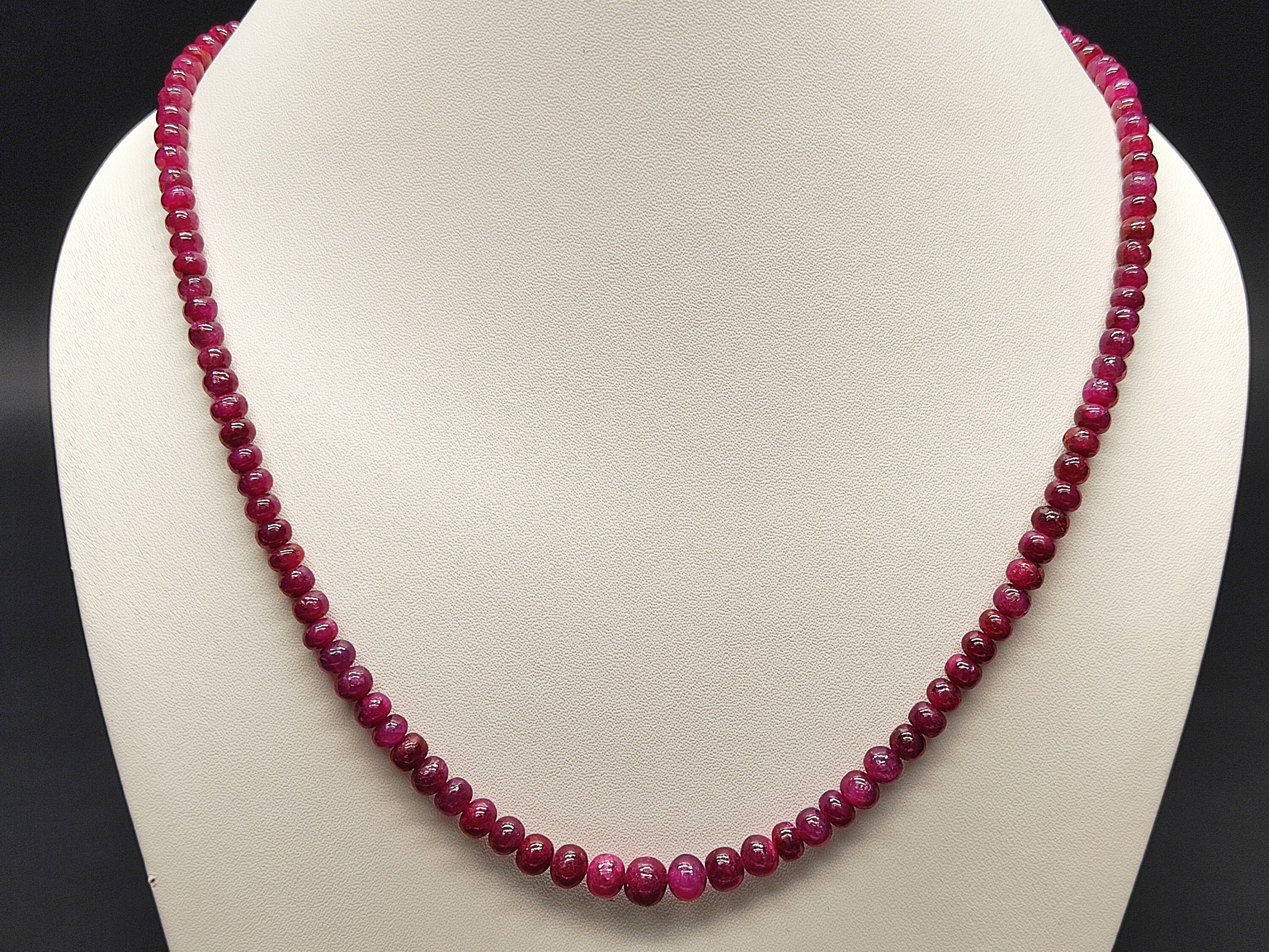 AFRICAN RUBY CRYSTAL - Natural Ruby Smooth Beads Necklace - Handmade Jewelry, Wholesale Beautiful Ruby Crystal Gemstone Necklace Jewellery