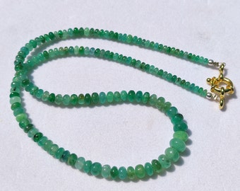 Amazing..! Colombian Emerald Necklace - Natural Colombian emerald - Smooth beads - High Quality Emerald - Mataphyiscal stone - Emerald