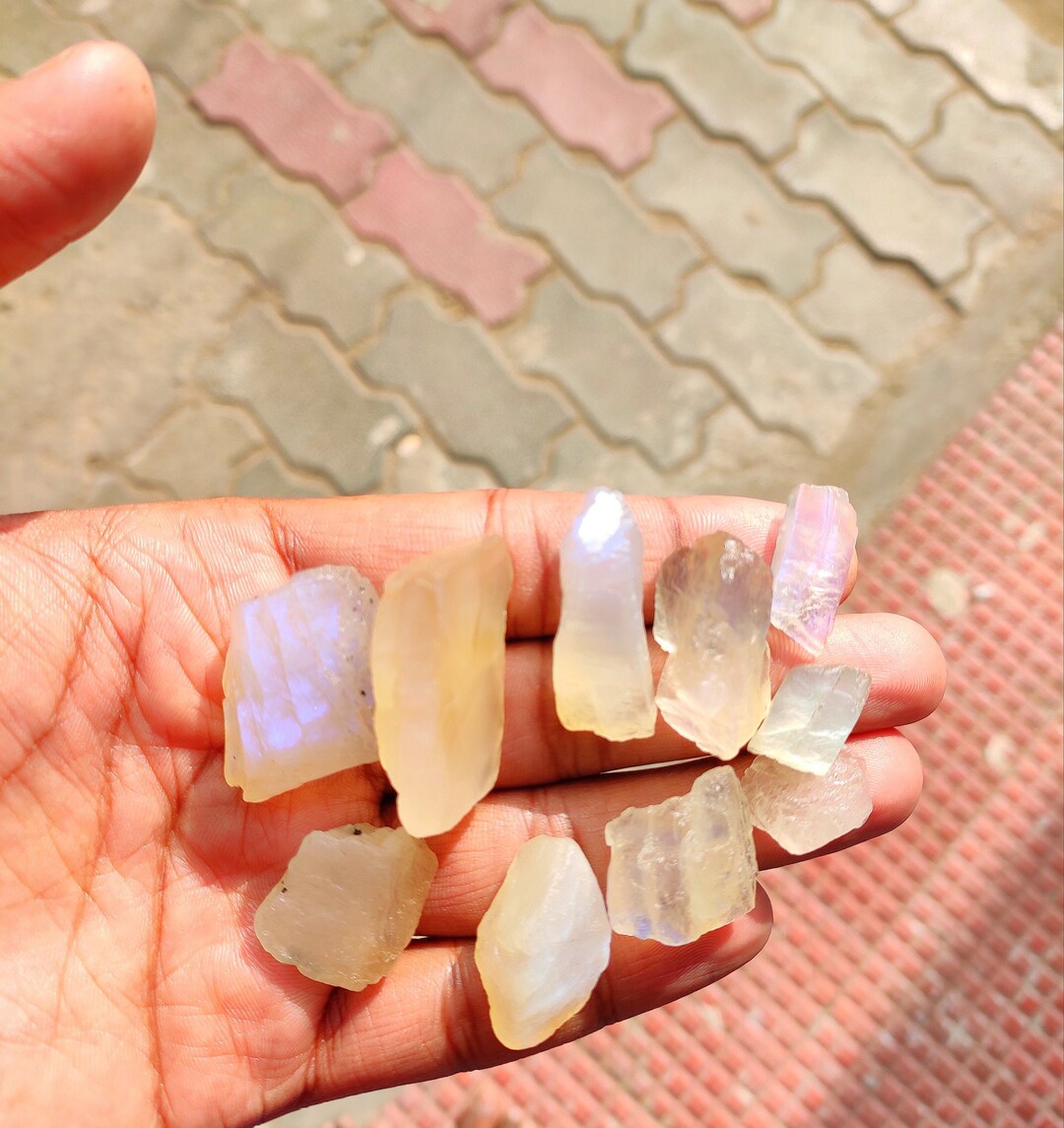 AFRICAN MOONSTONE CRYSTAL Natural Rainbow Moonstone Raw Crystal