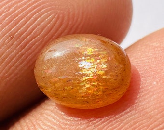 Rainbow.! Lattice Sunstone Cabochon - Amazing Rainbow Lattice Sunstone - Jewelry making - Rainbow flakes - Healing Crystal - Sunstone