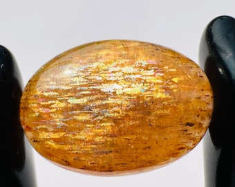 Rainbow.! Lattice Sunstone Cabochon - Amazing Rainbow Lattice Sunstone - Jewelry making - Rainbow flakes - Healing Crystal - Sunstone