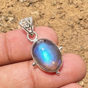 Fire Labradorite.! Natural Labradorite Pendant - Gift Jewelry - 925 Sterling Pendant - Natural Labradorite Pendant - Healing Crystal