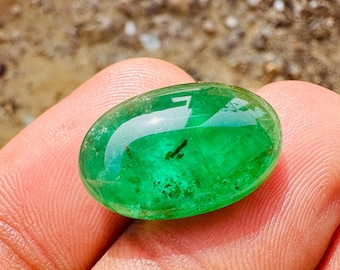 Zambisk.! Smaragd Cabochon - Hög kvalitet - Smaragdsten - Naturlig Smaragd Cabochon - Smyckestillverkning - Zambisk Smaragd Cabochon - Smaragd