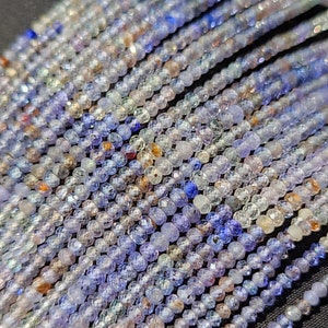 3 mm, tweekleurige tanzanietkralen - hoogwaardige zoisiettanzanietkralen - 12 inch lang - sieraden maken - natuurlijke tweekleurige tanzaniet