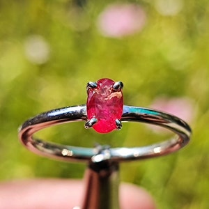 Bague saphir padparadscha - Saphir padparadscha naturel - Alliance - Bague griffes - Article cadeau - saphir padparadscha